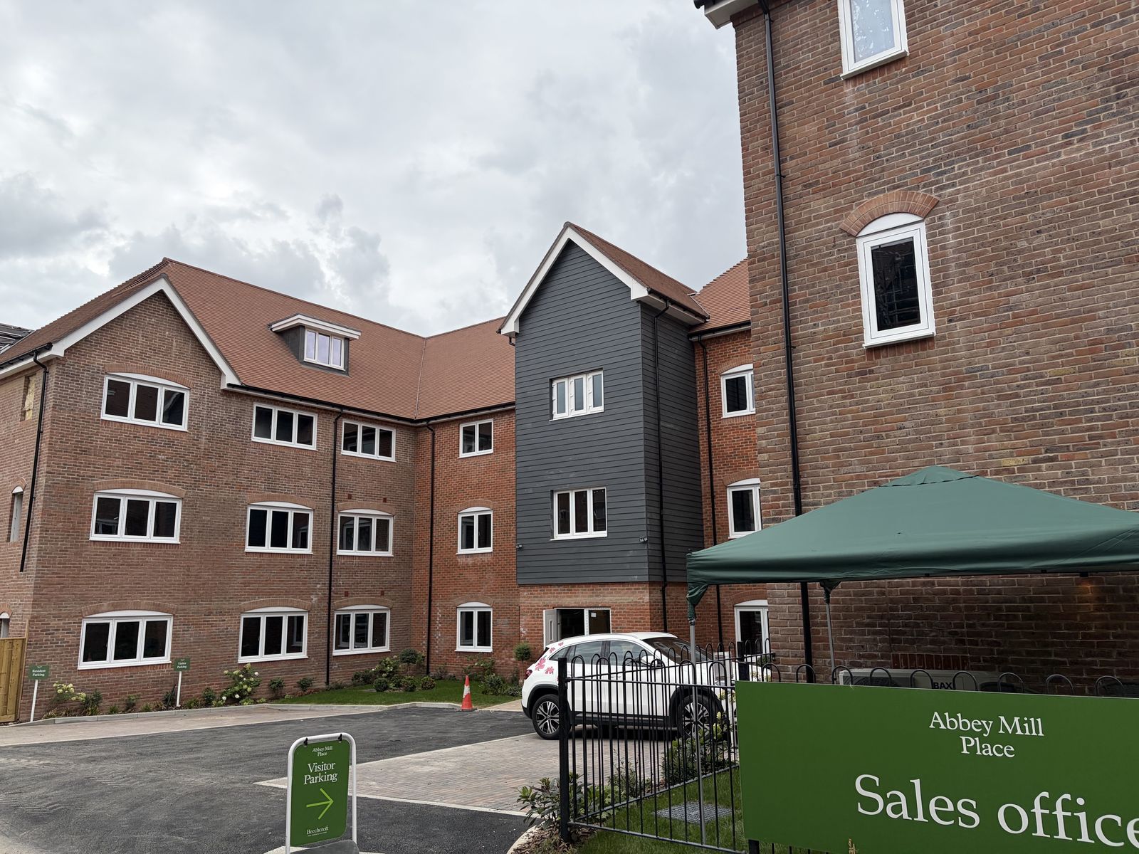 Completed Abbey Mill residential building and sales office