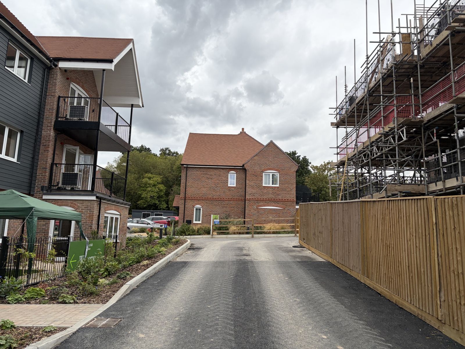 Access road beside the Abbey Mill residential development