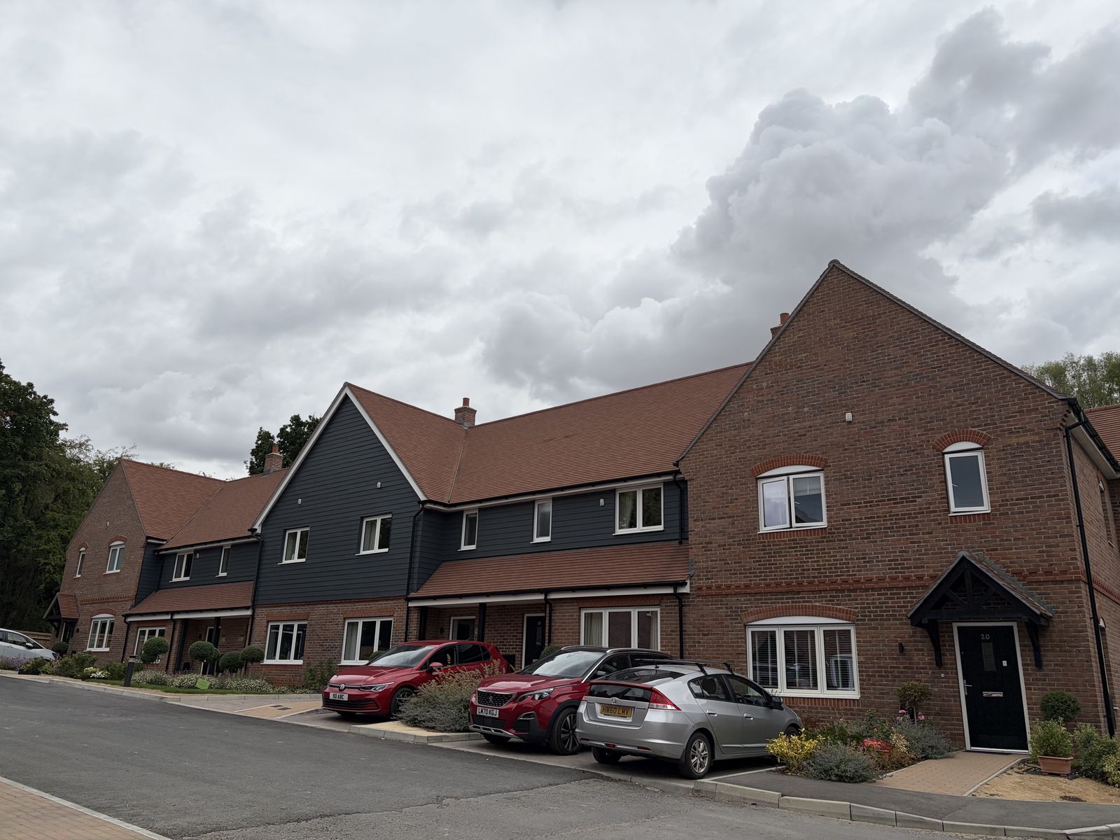 Row of completed homes at the Abbey Mill development
