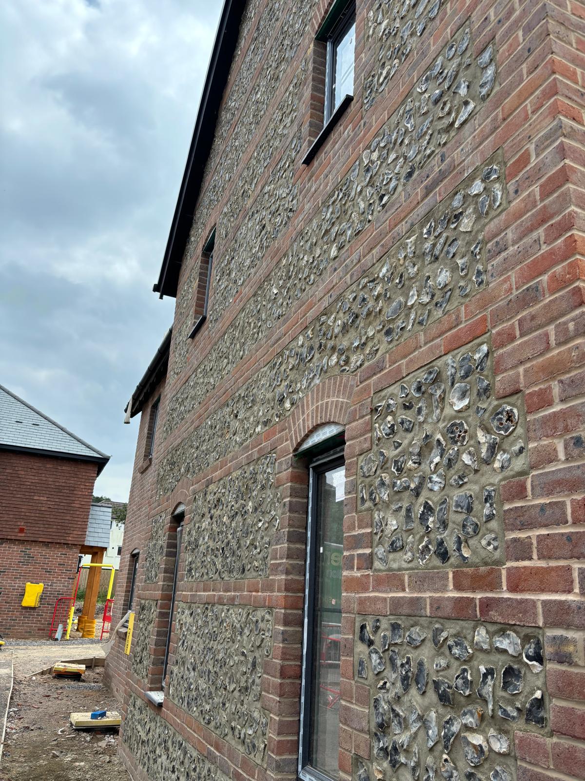 BOSC knapped flint wall detail