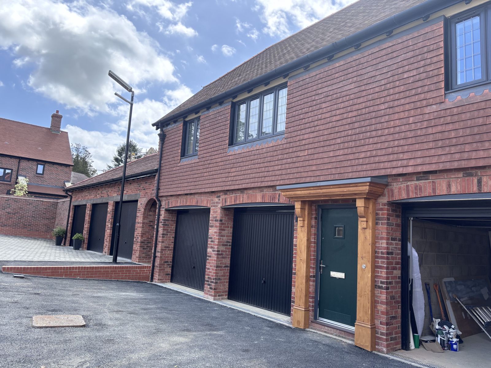 Completed garage block at the BOSC development in Whitehill and Bordon