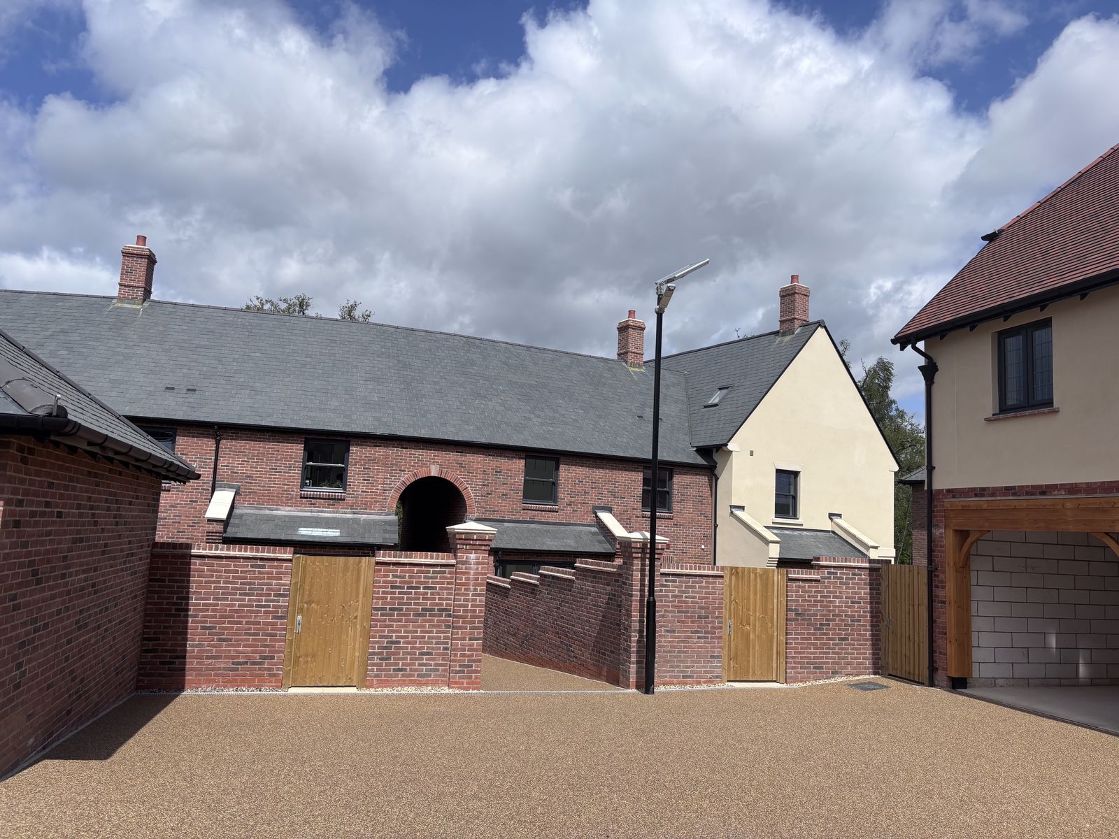 Brick walls, archways and garages at the BOSC development