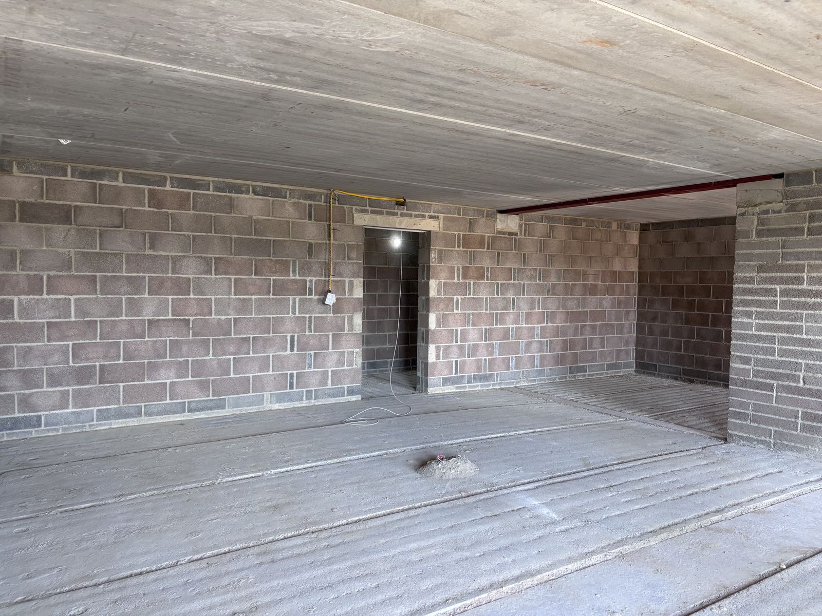 Internal blockwork room at the Chichester development