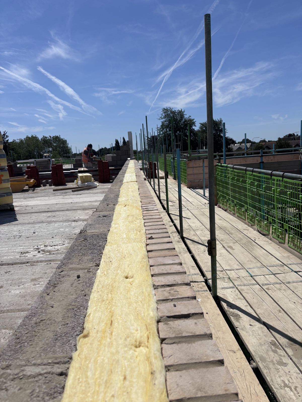 High-level scaffold walkway at the Chichester development