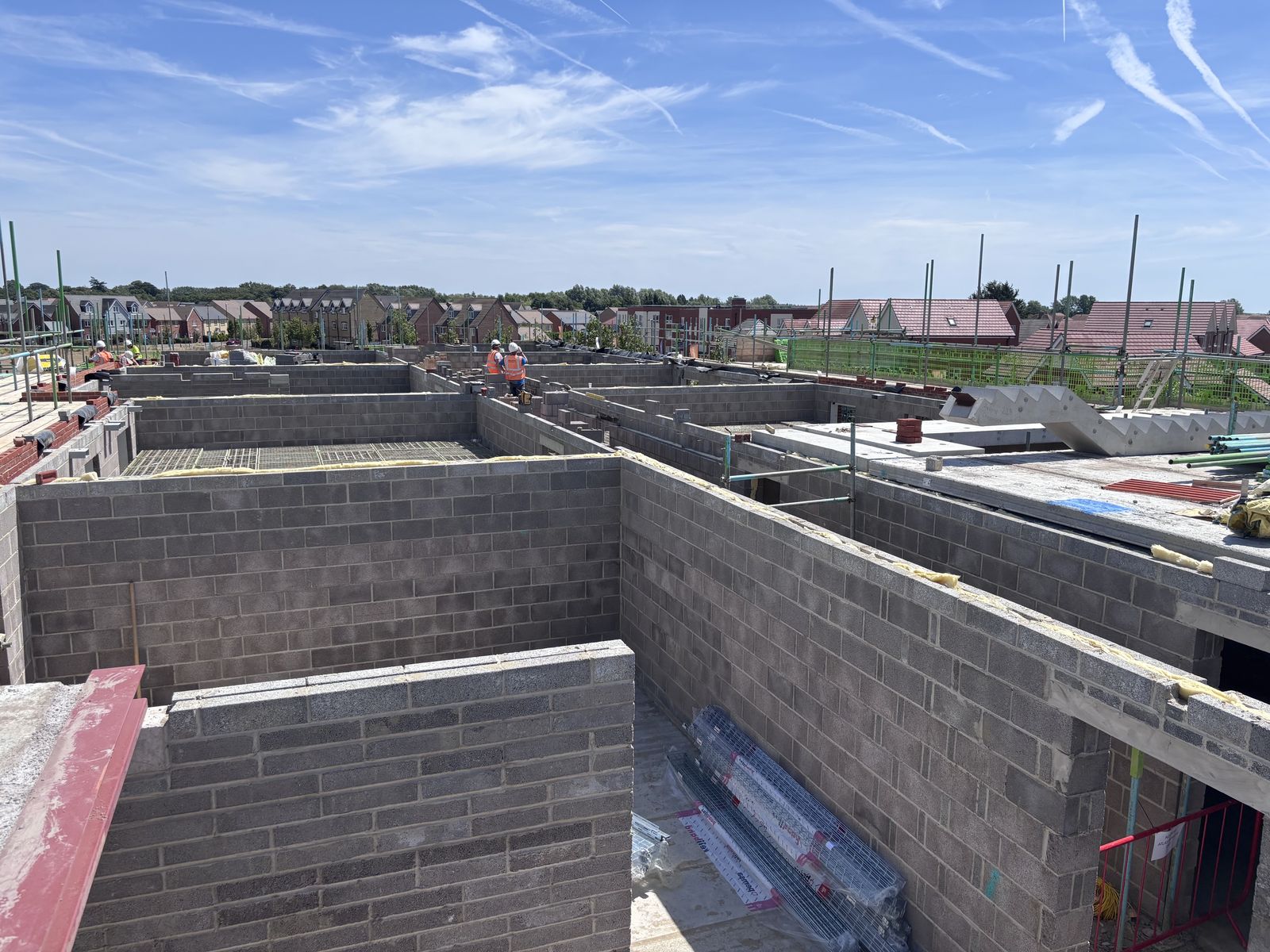 High-level view of blockwork progress at the Chichester development