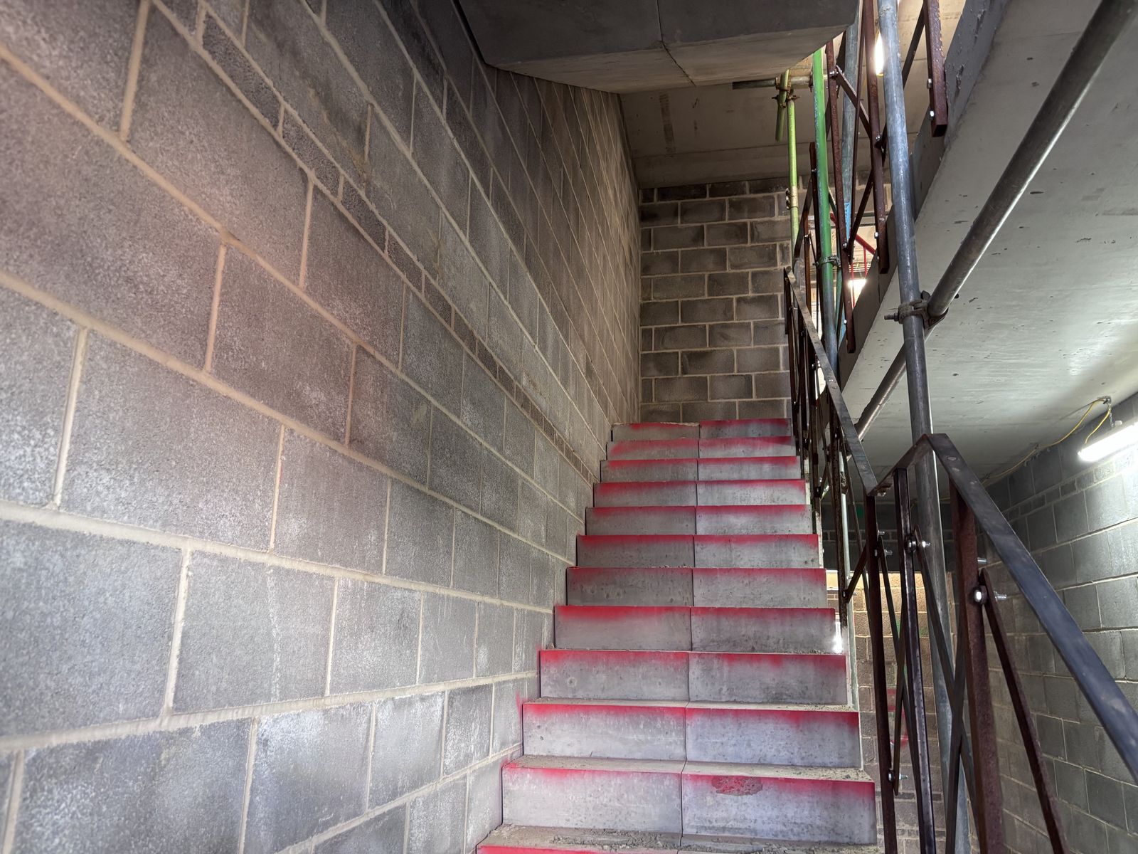 Internal blockwork staircase at the Chichester development
