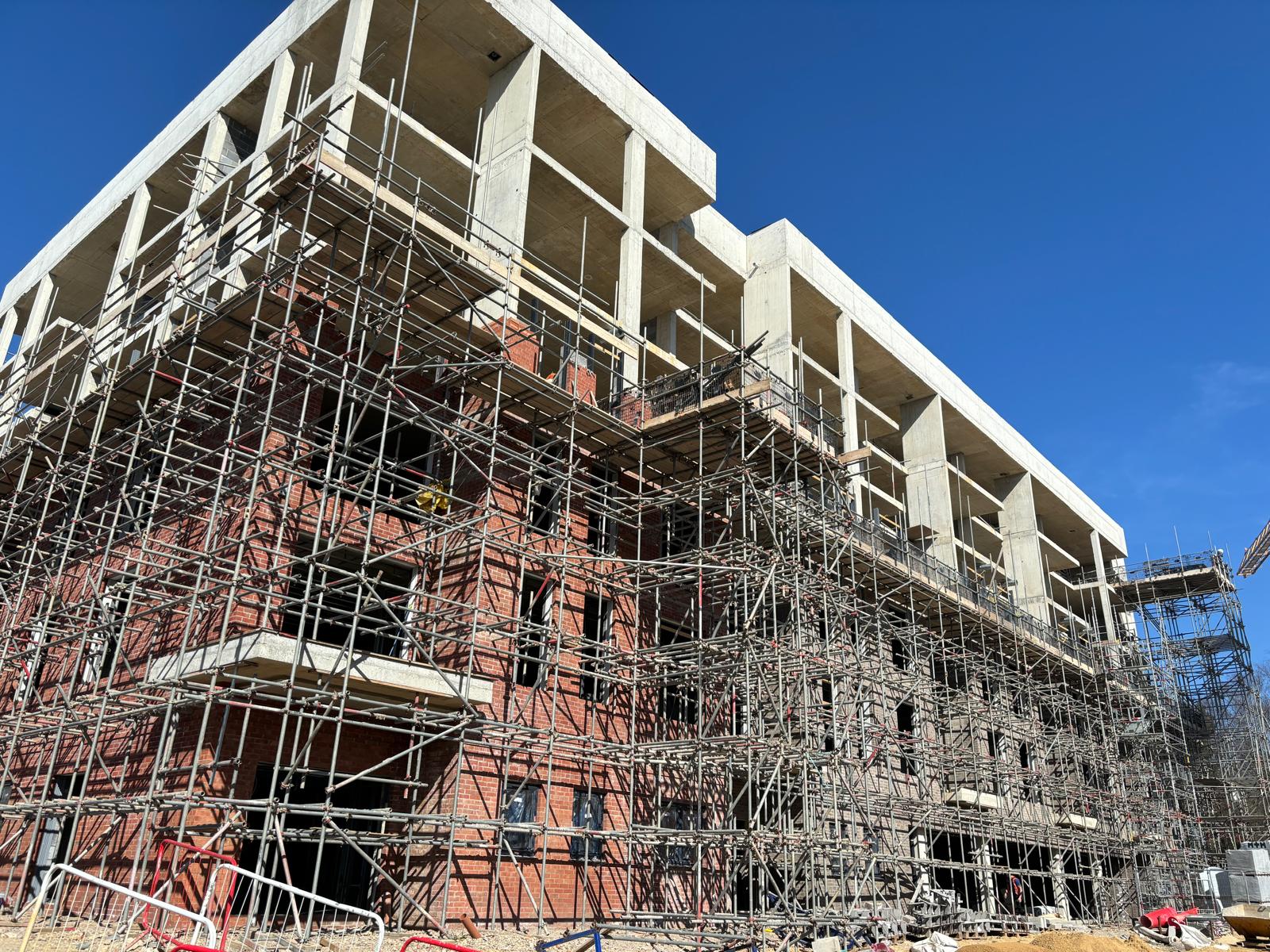 Eastpoint mid-build with scaffold