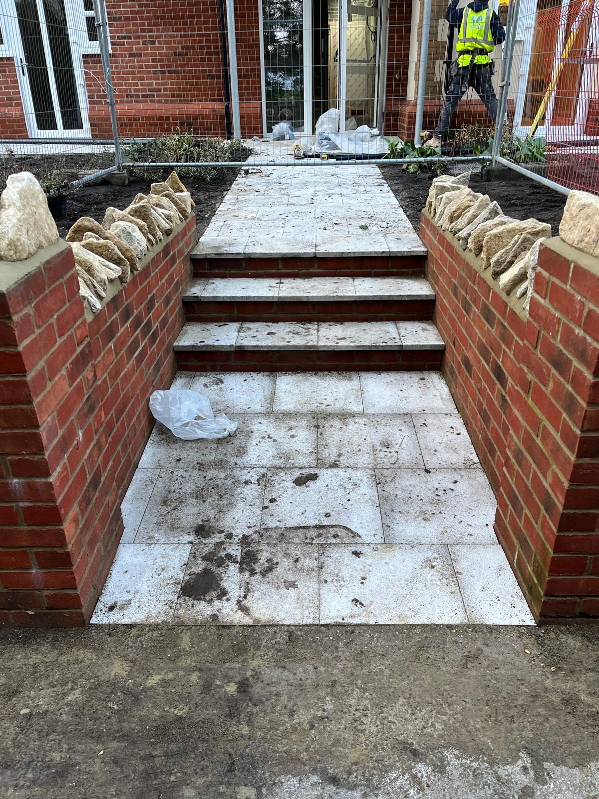 Liphook stone steps and coping detail