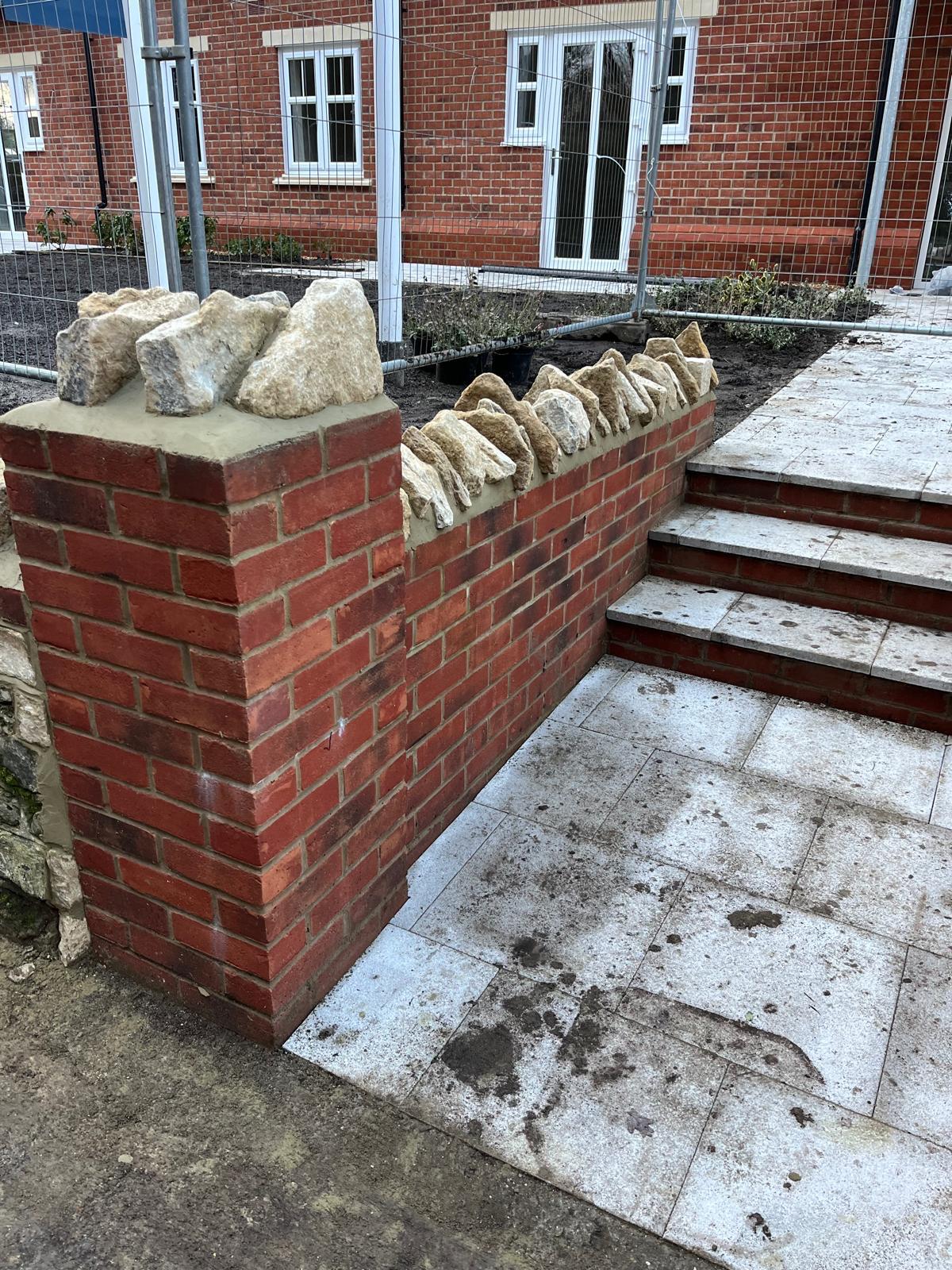 Liphook stone-capped piers and steps — feature boundary