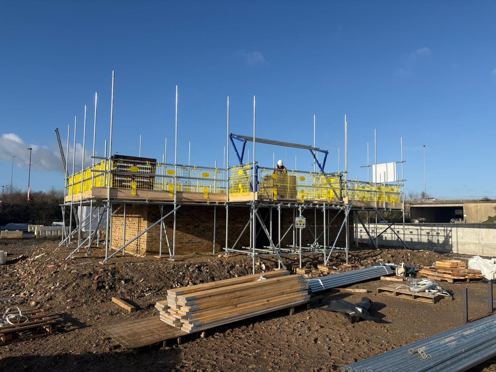 Tipner East tower crane and scaffold platforms