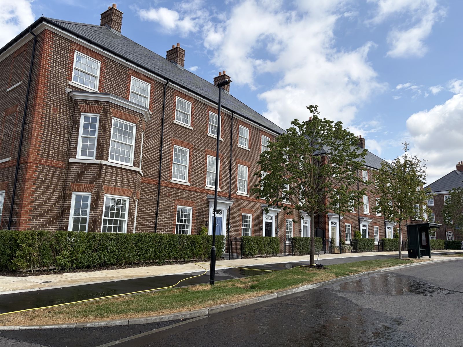 Completed streetscape at Welbourne Village