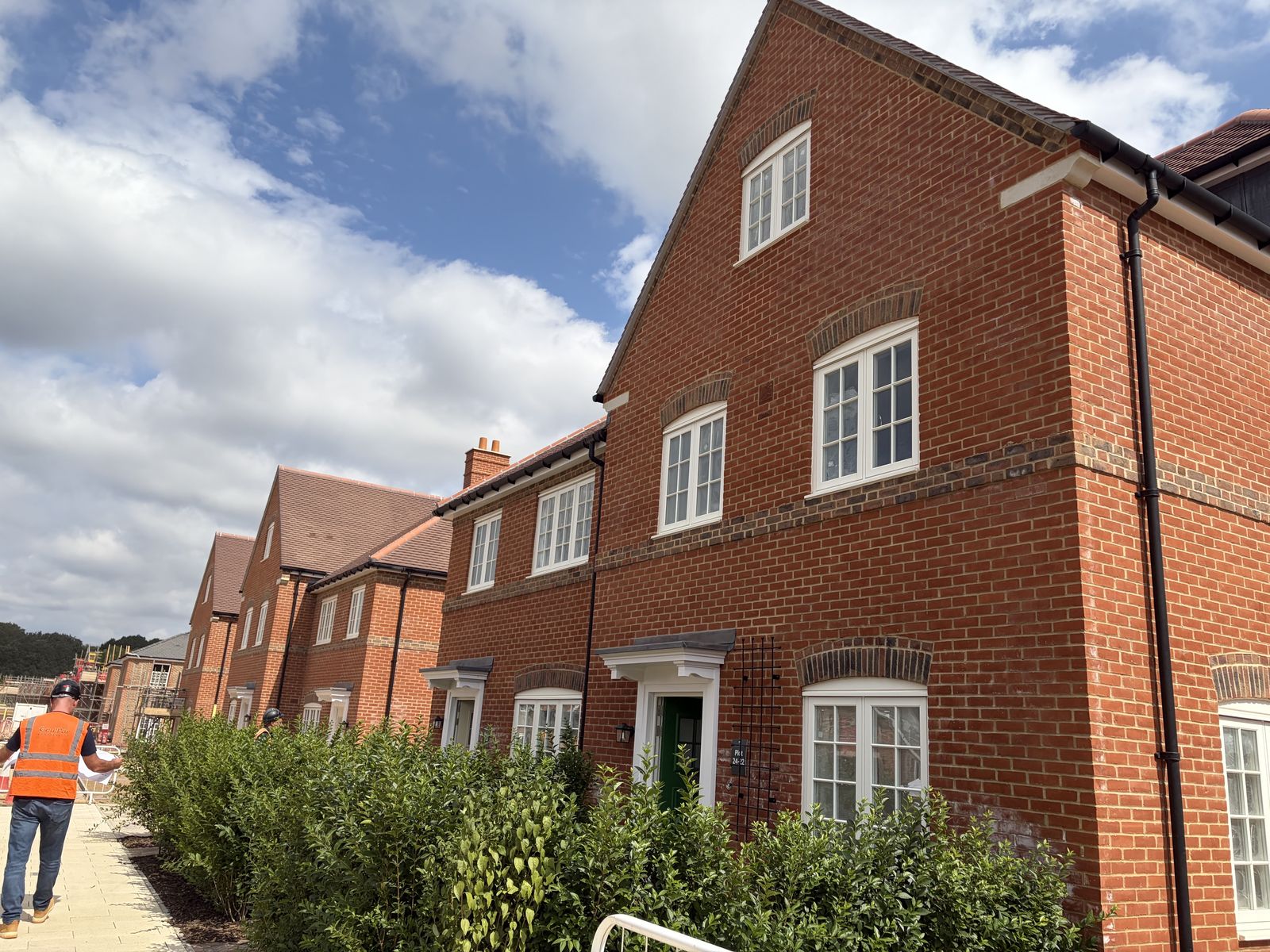 Completed red-brick homes at Welbourne Village